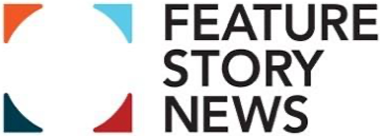 Feature Story News logo with colorful corners.